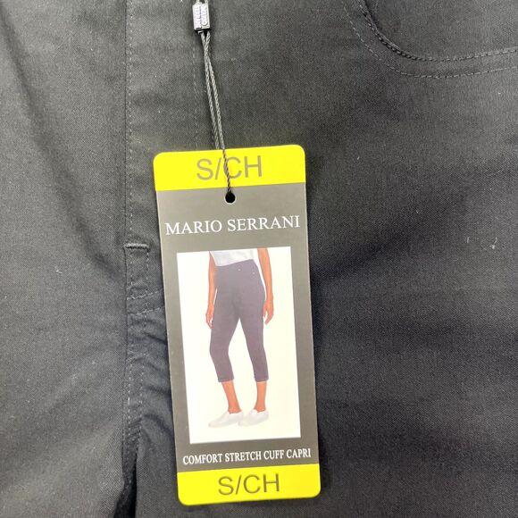 Mario‎ Serrani Italy Women's Comfort Stretch Cuff Capri Black Stretch Small NWT - Picture 9 of 14
